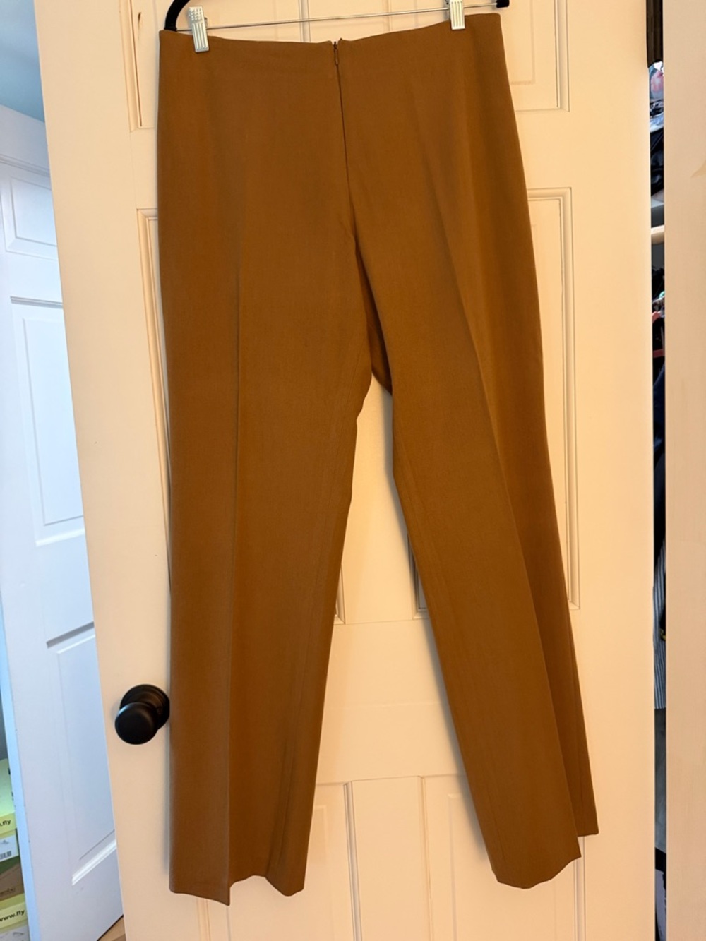 Classic High-Waist Straight Trousers in Camel